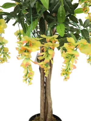 Wisteria kunstbloemboom Kiruna Geel 150cm – levensechte decoratieve boom.