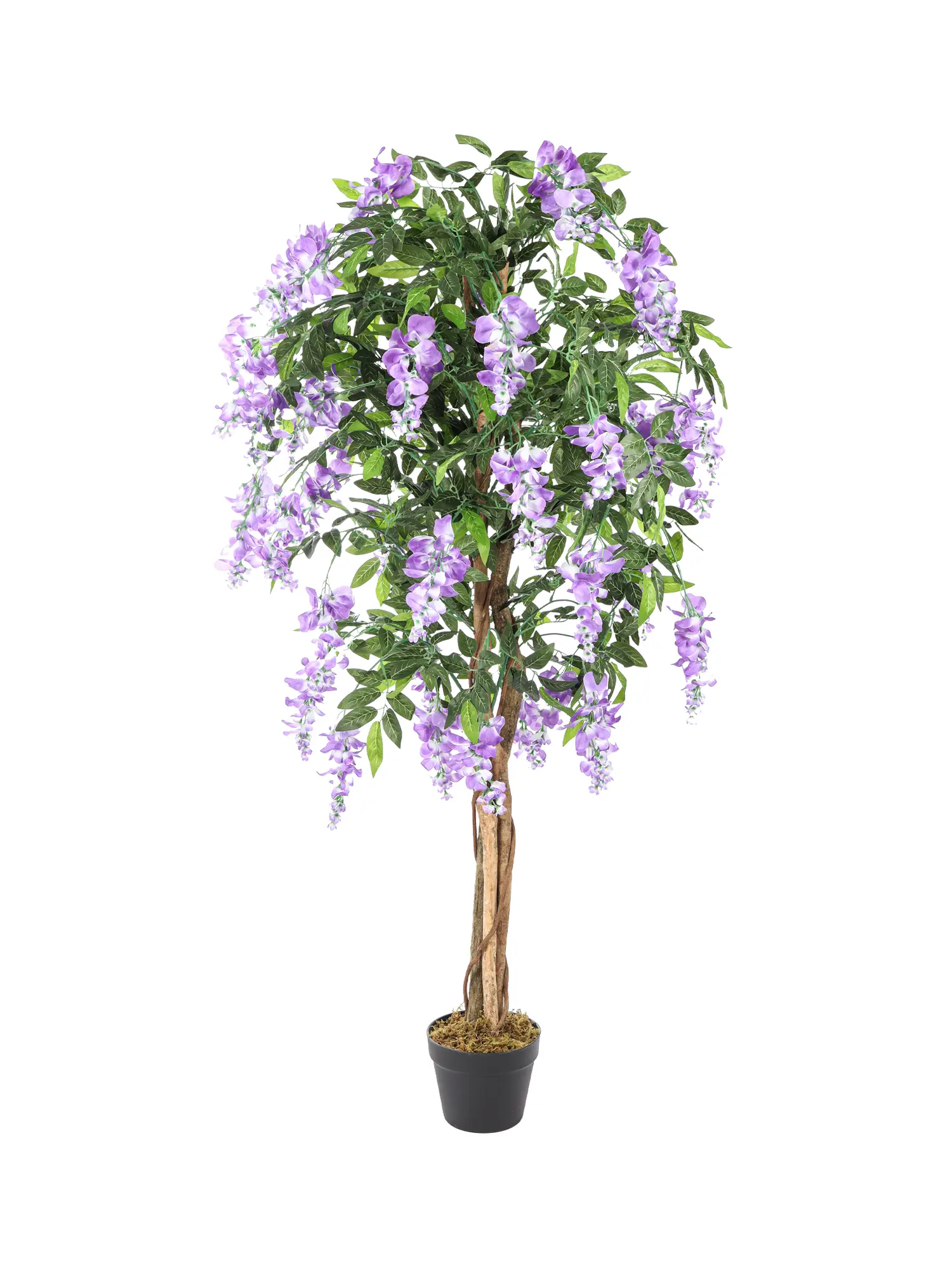 Kunstbloemen Boom Kiruna Paars 150cm – sfeervolle en realistische Wisteria kunstboom.