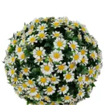 Kunst Buxus Bol Met Witte Bloemen 32cm