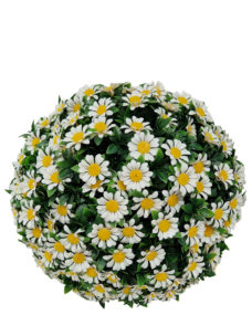 Kunst Buxus Bol Met Witte Bloemen 32cm