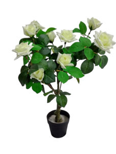 Kunst Rozenplant Met Witte Bloemen 75cm