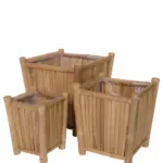 Bamboe plantenbakken vierkant 22cm