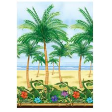 Strandzicht palmbomen doek 1220cm x 122cm