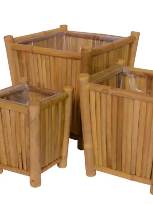 Bamboe plantenbakken vierkant 40cm