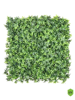 Gemengde klimop kunsthaag 50x50 cm – veilige en realistische groene wanddecoratie.