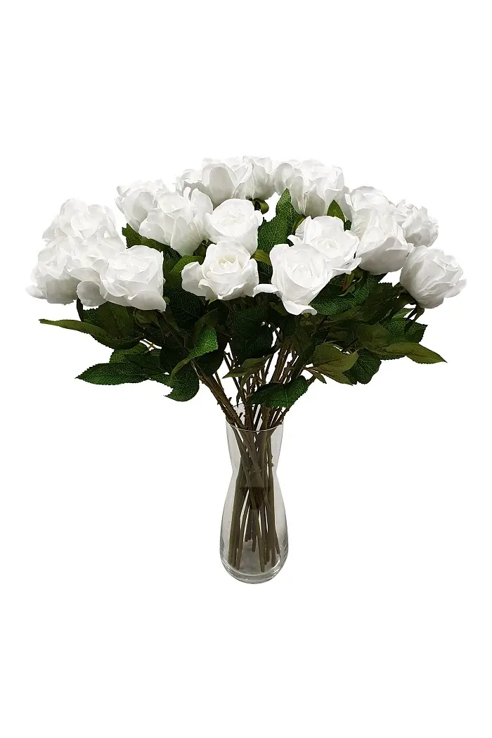 Witte Kunstroos 55cm