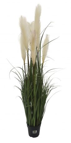Kunst Siergras met Witte Pluimen 120cm