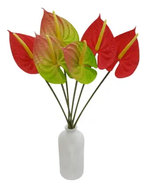 Grote Mix Color Kunst Anthurium op Steel 67cm