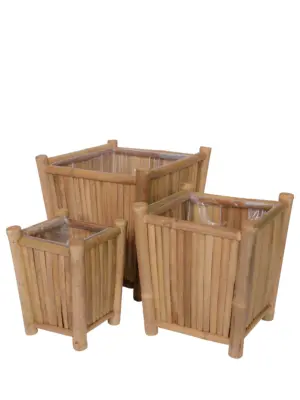 Bamboe plantenbakken vierkant 40cm