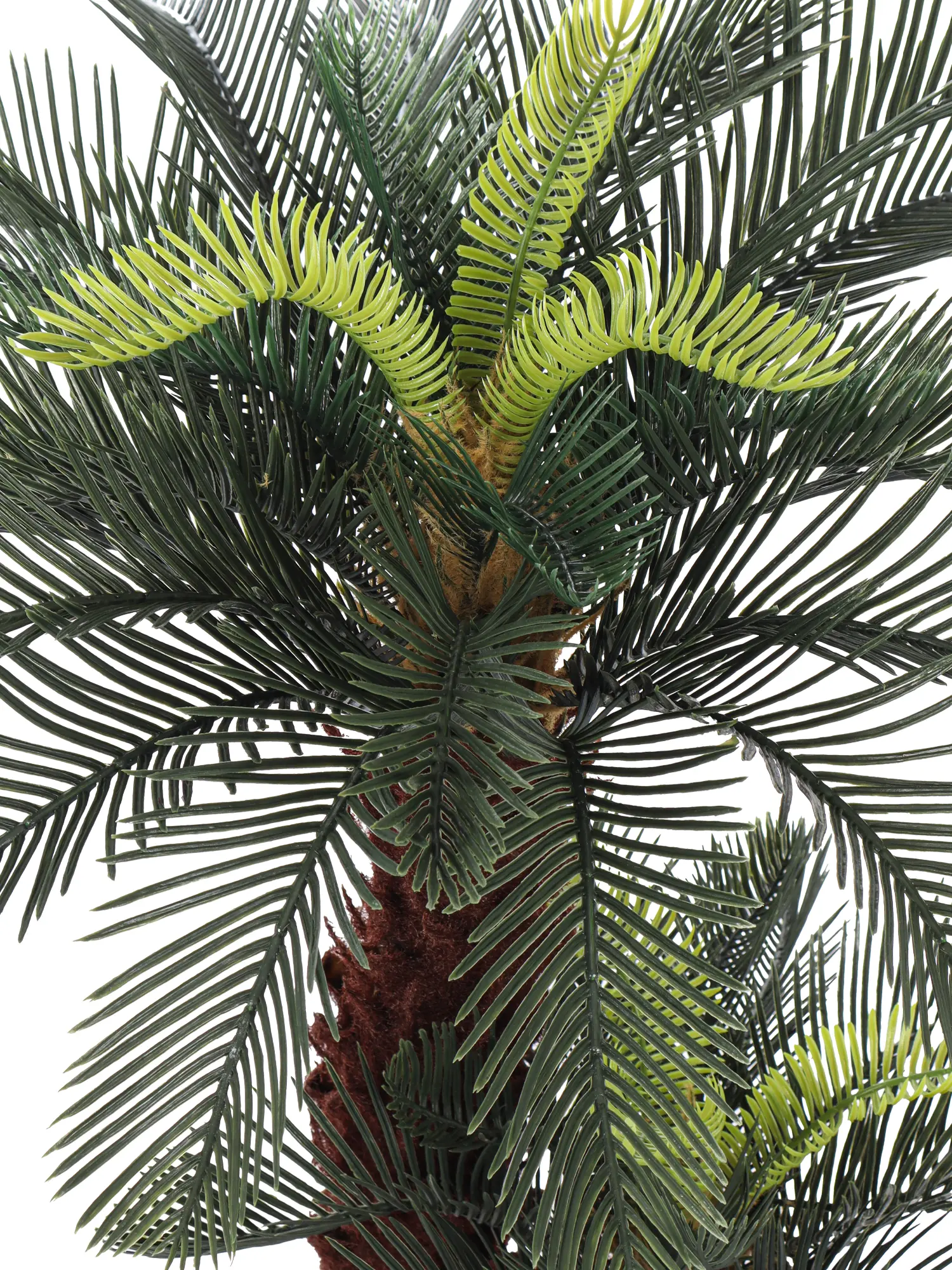 Realistische kunstpalm Lombok 90cm met gedetailleerde bladeren en tropische uitstraling.