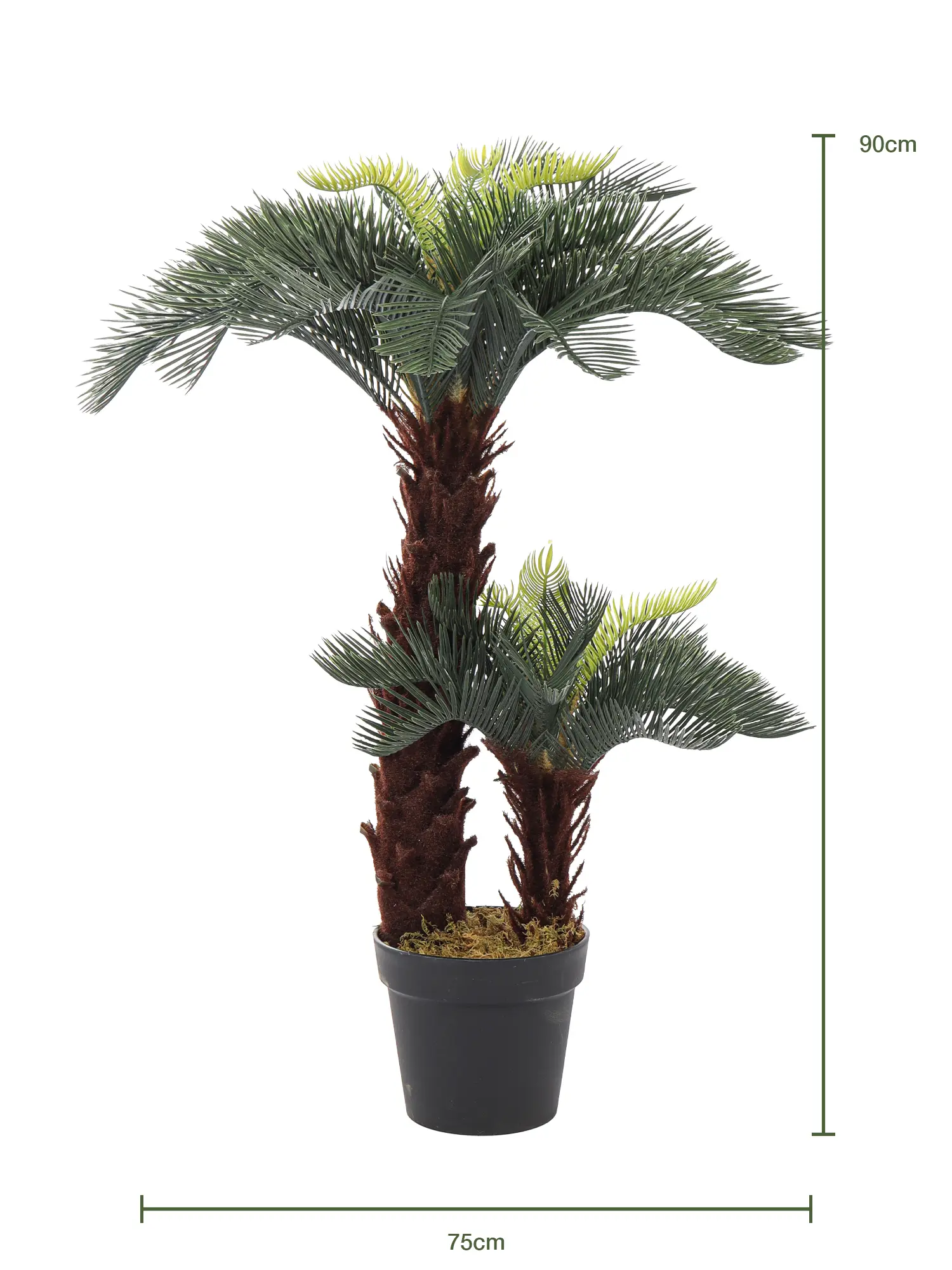 Tropische Kunst Cycaspalm Lombok 90cm met volle, natuurgetrouwe bladeren.