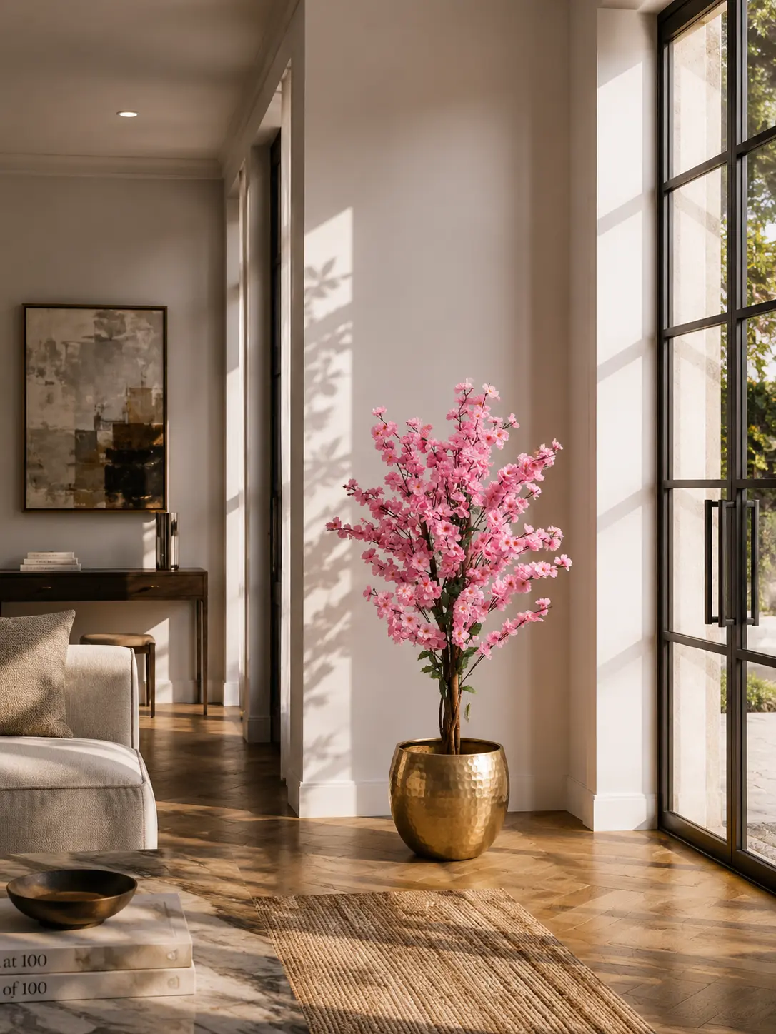 Kunst Bloesem boompje rose 120cm