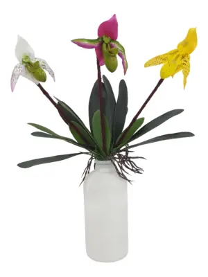 Kelk Kunst Orchidee Geel 40cm