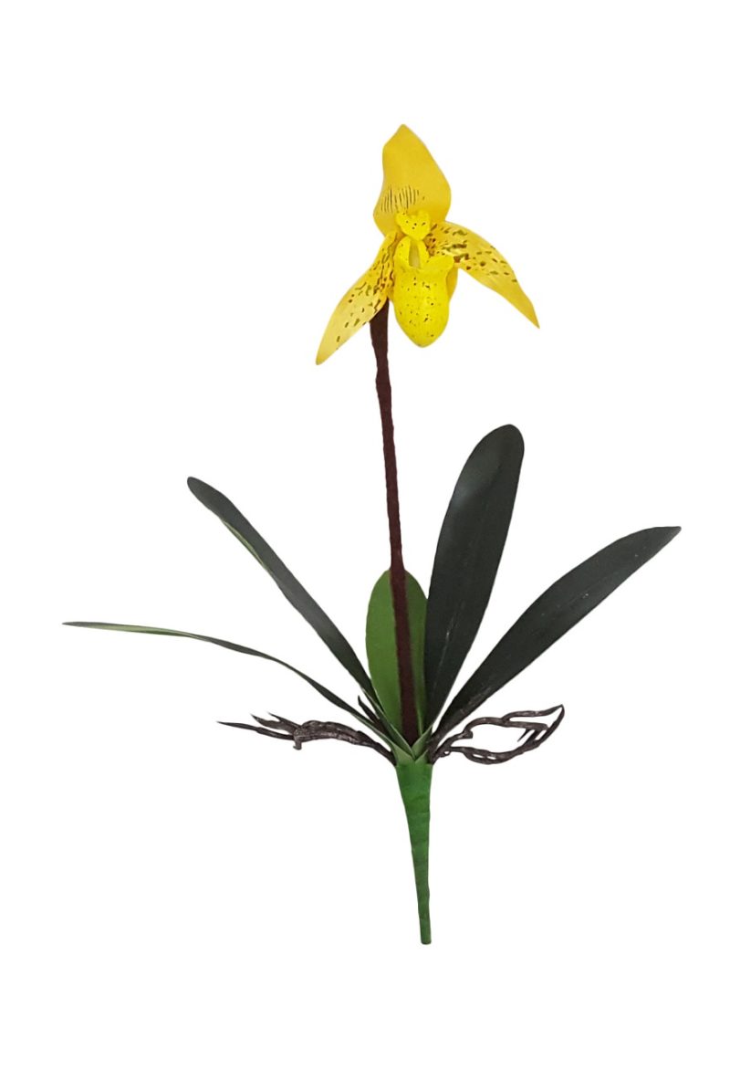 Kelk Kunst Orchidee Geel 40cm