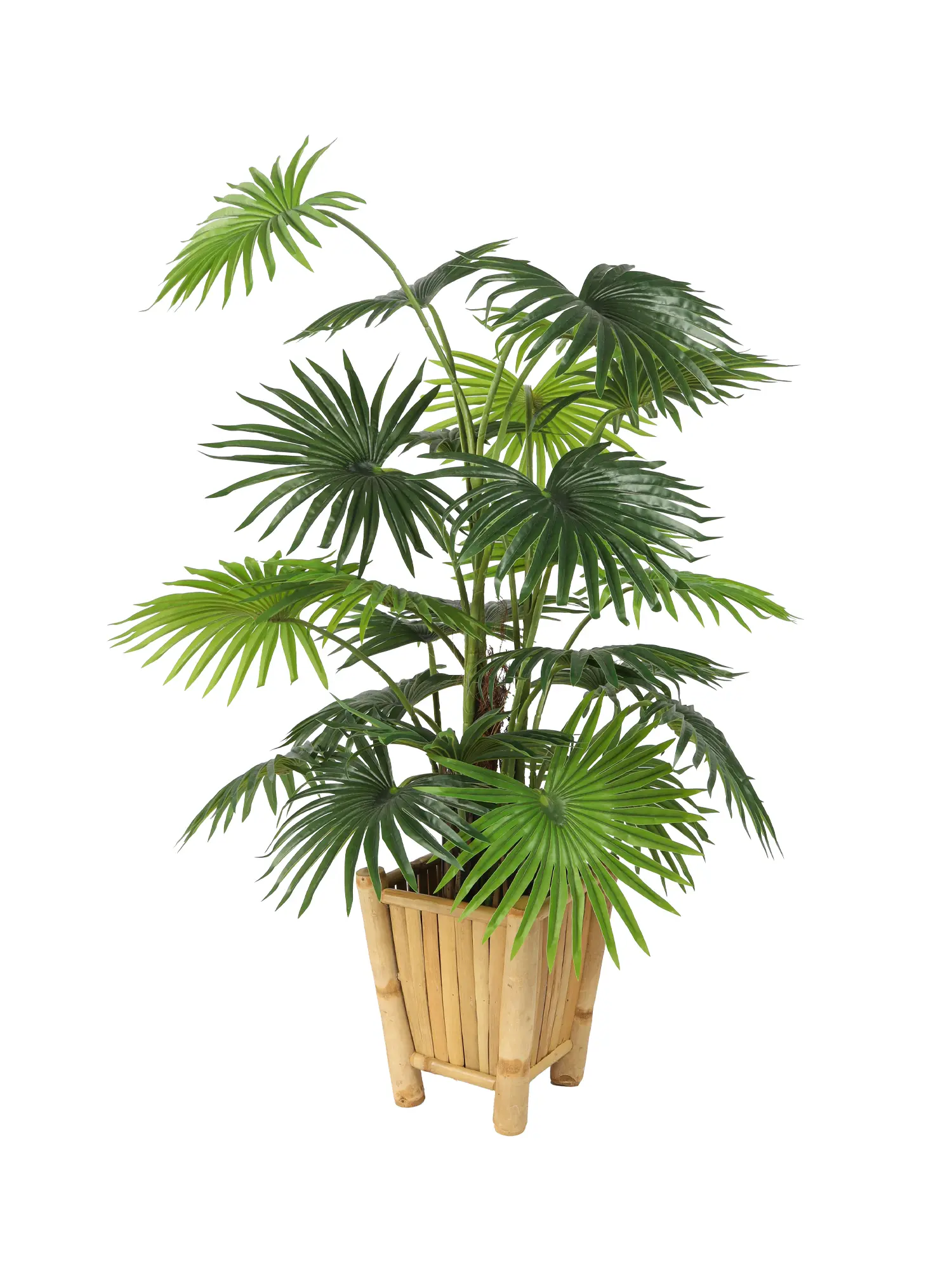 Decoratieve palmboom met kunstbladeren en kokosschors