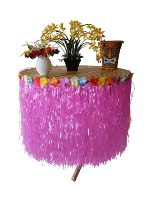 Roze Raffia Tafelrok 250cm