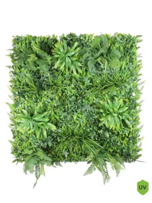 Groene Mix Kunstplantenwand 100x100cm Levensechte kunstplantenwand voor binnen en buiten