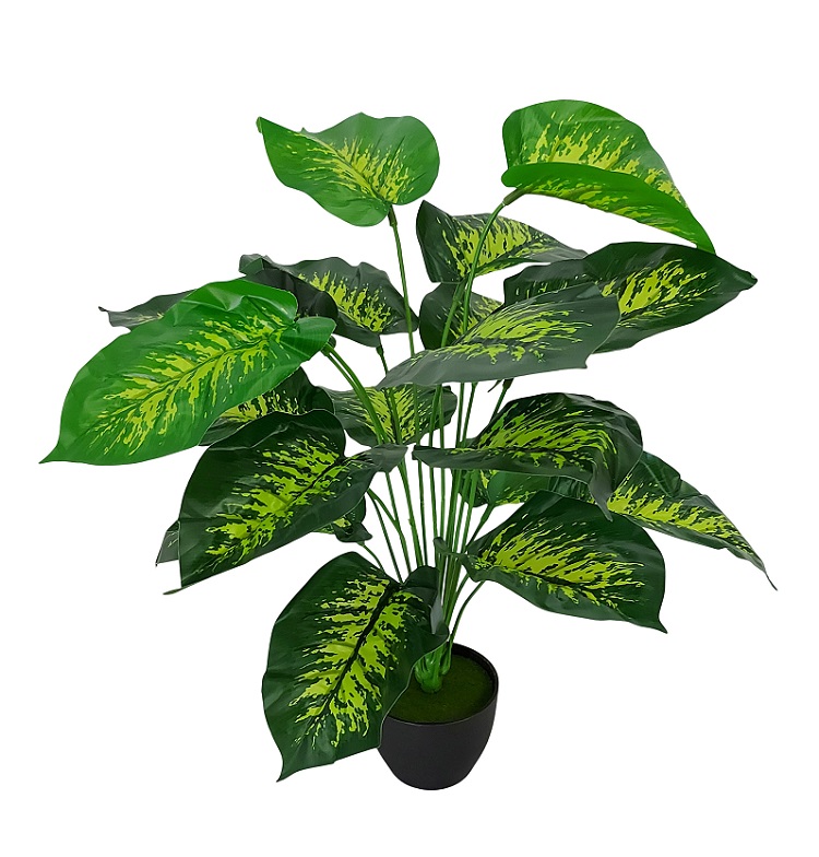 Kunst Maroba Plant Met Zwarte Pot 50cm