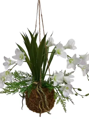Nep Kokodama Campanulla Wit 40cm