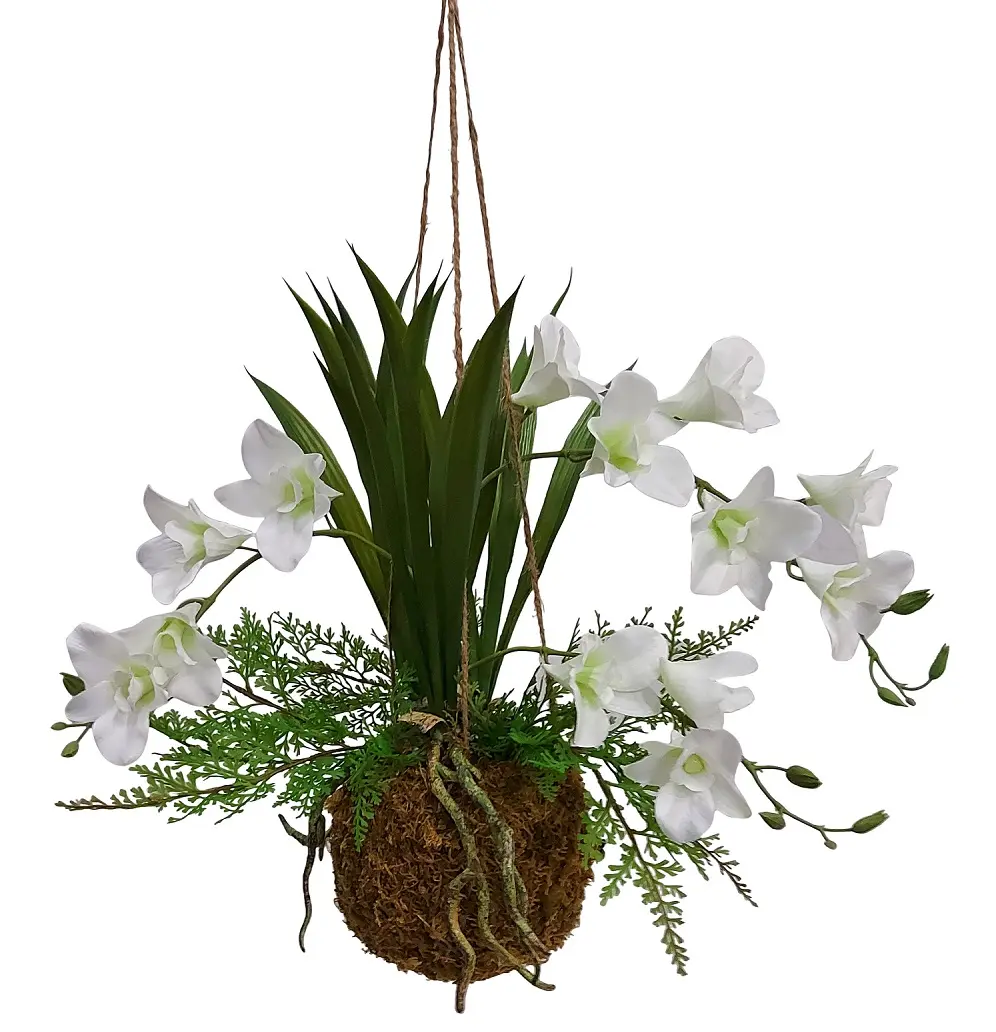 Nep Kokodama Campanulla Wit 40cm