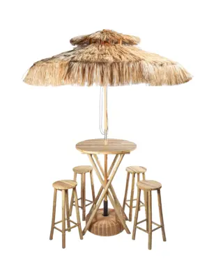 Parasol Set Bamboe met Krukken D180