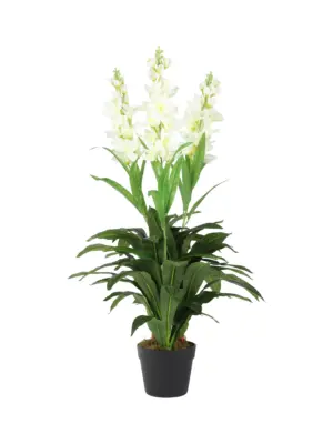 Witte kunst Gladiool plant 90cm – realistisch en elegant.