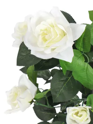 Kunst Rozenplant Met Witte Bloemen 75cm