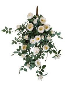 Kunst Hangplant Witte Rozen 80cm