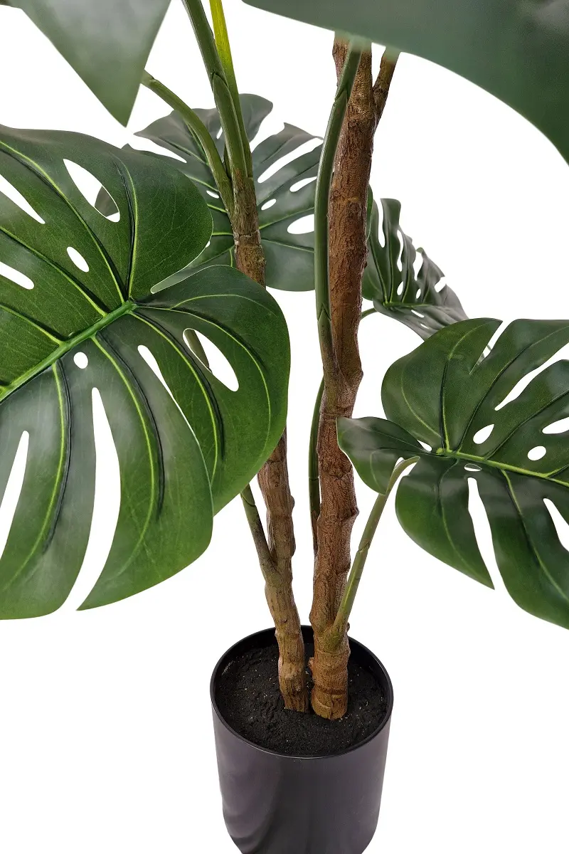 Monstera Kunstplant Dubbele Stam 125cm