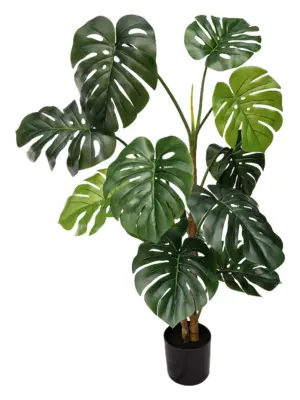 Monstera Kunstplant Dubbele Stam 125cm