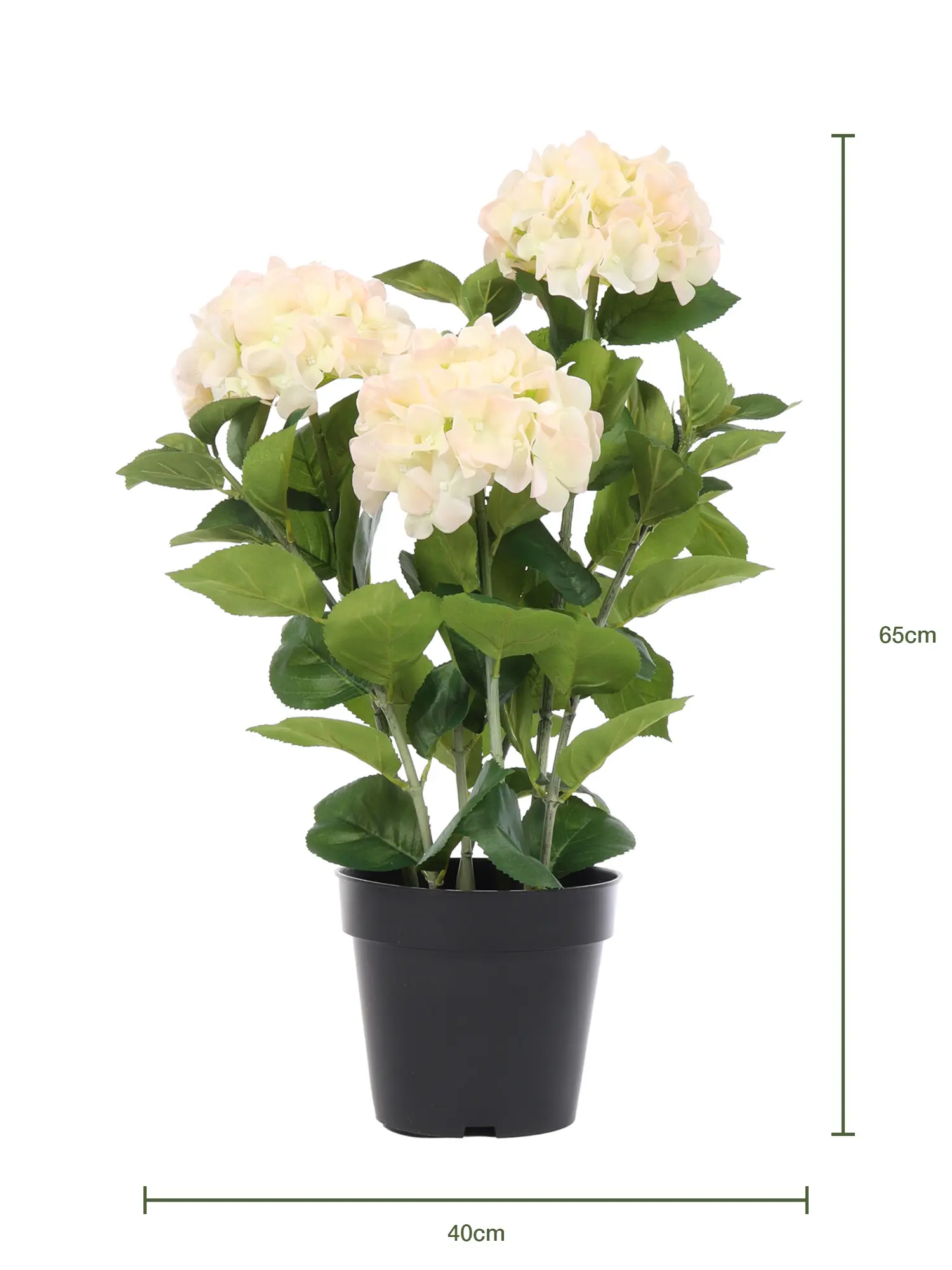 Grote Kunst Hortensia Wit-Roze 65cm