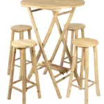 Statafel Bamboe Met 4 Krukken