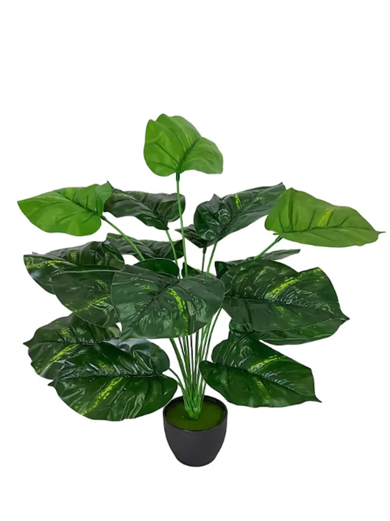 Kunst Alocasia Plant Met Zwarte Pot 50cm