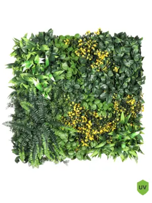 Fantasia kunstplantenwand 50x50 cm – kleurrijke en realistische wanddecoratie voor een unieke interieurstijl