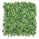 Brandvertragende gemengde klimop kunsthaag 50x50 cm – veilige en realistische groene wanddecoratie.