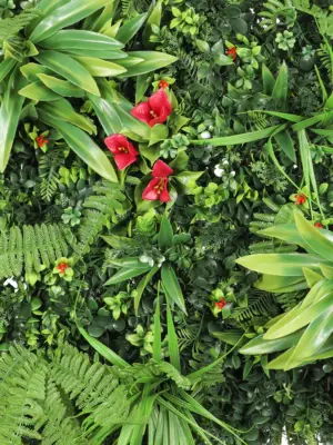 Jungle Kunsthaag Met Roze Bloem