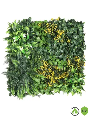 Brandvertragende Fantasia kunstplantenwand 50x50 cm – kleurrijke en veilige wanddecoratie voor binnenruimtes