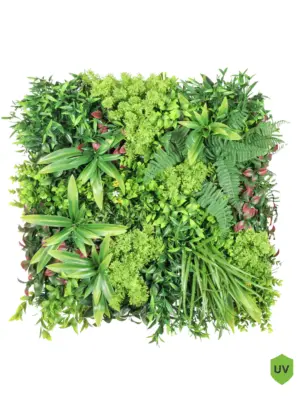 Jungle mos kunstplantenwand 50x50 cm – weelderige groene wanddecoratie met mos en tropische planten.