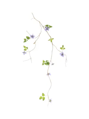 Lila Kunstliaan Clematis 150cm met levensechte bloemen en groene bladeren.