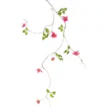 Roze Kunstliaan Clematis 150cm met levensechte bloemen en groene bladeren.