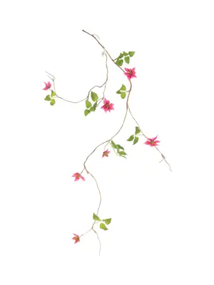 Roze Kunstliaan Clematis 150cm met levensechte bloemen en groene bladeren.