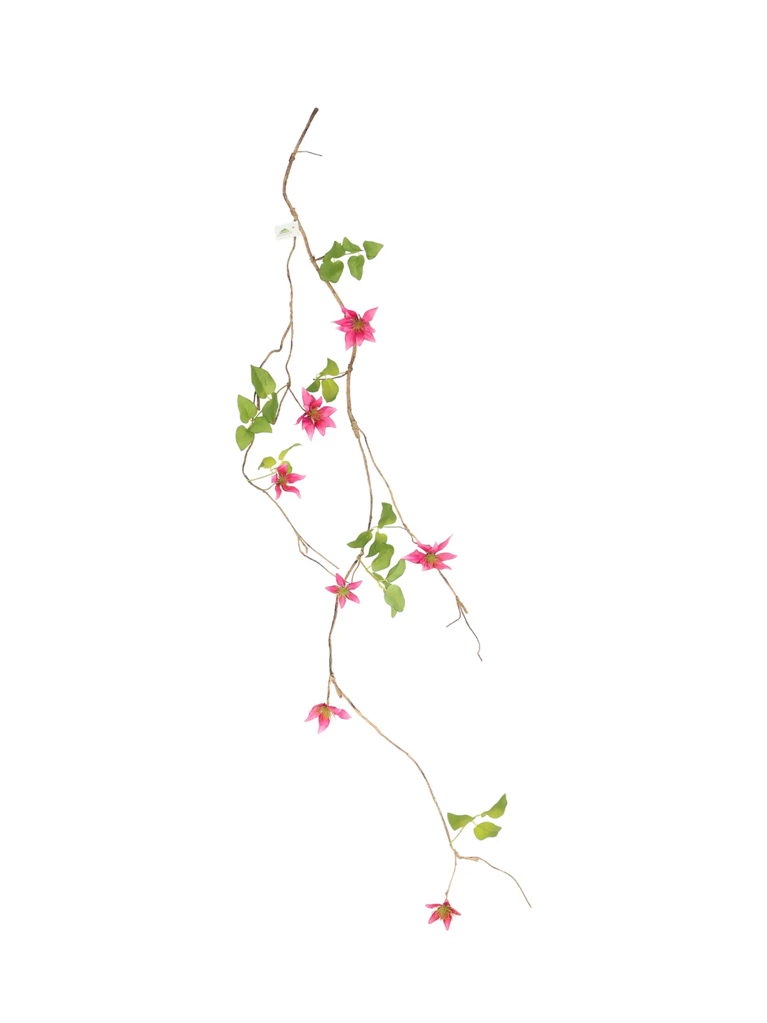 Roze Kunstliaan Clematis 150cm met levensechte bloemen en groene bladeren