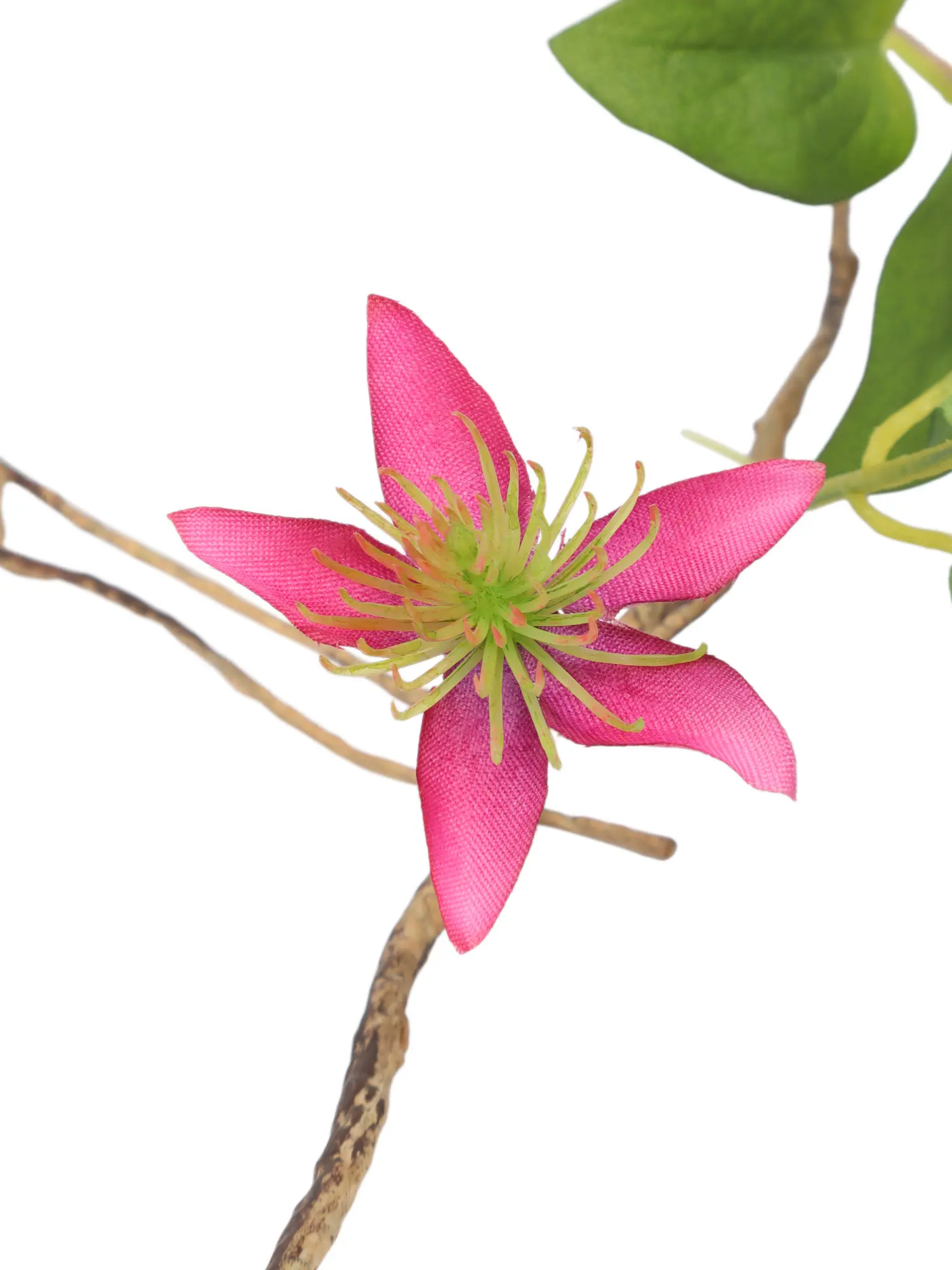 Roze Kunstliaan Clematis 150cm met levensechte bloemen en groene bladeren