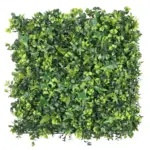 Brandvertragende mix kunsthaag 50x50 cm – onderhoudsvrije groene wanddecoratie voor binnen en buiten.
