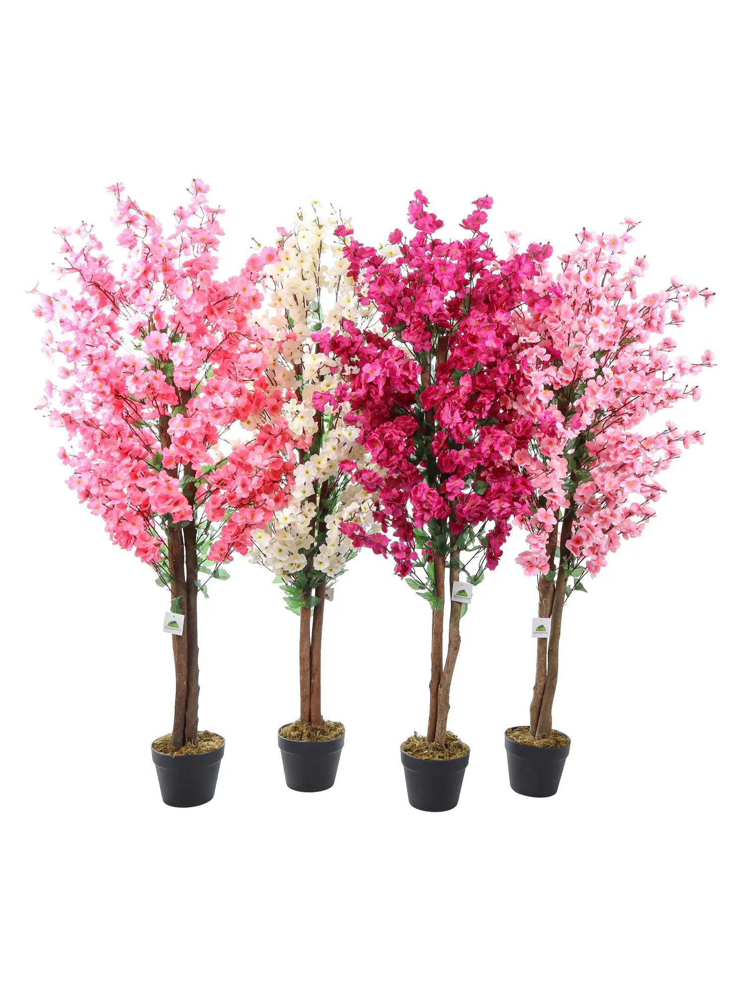 Kunst Bloesemboom Donkerroze 150 cm met hand aangebrachte bloesems.