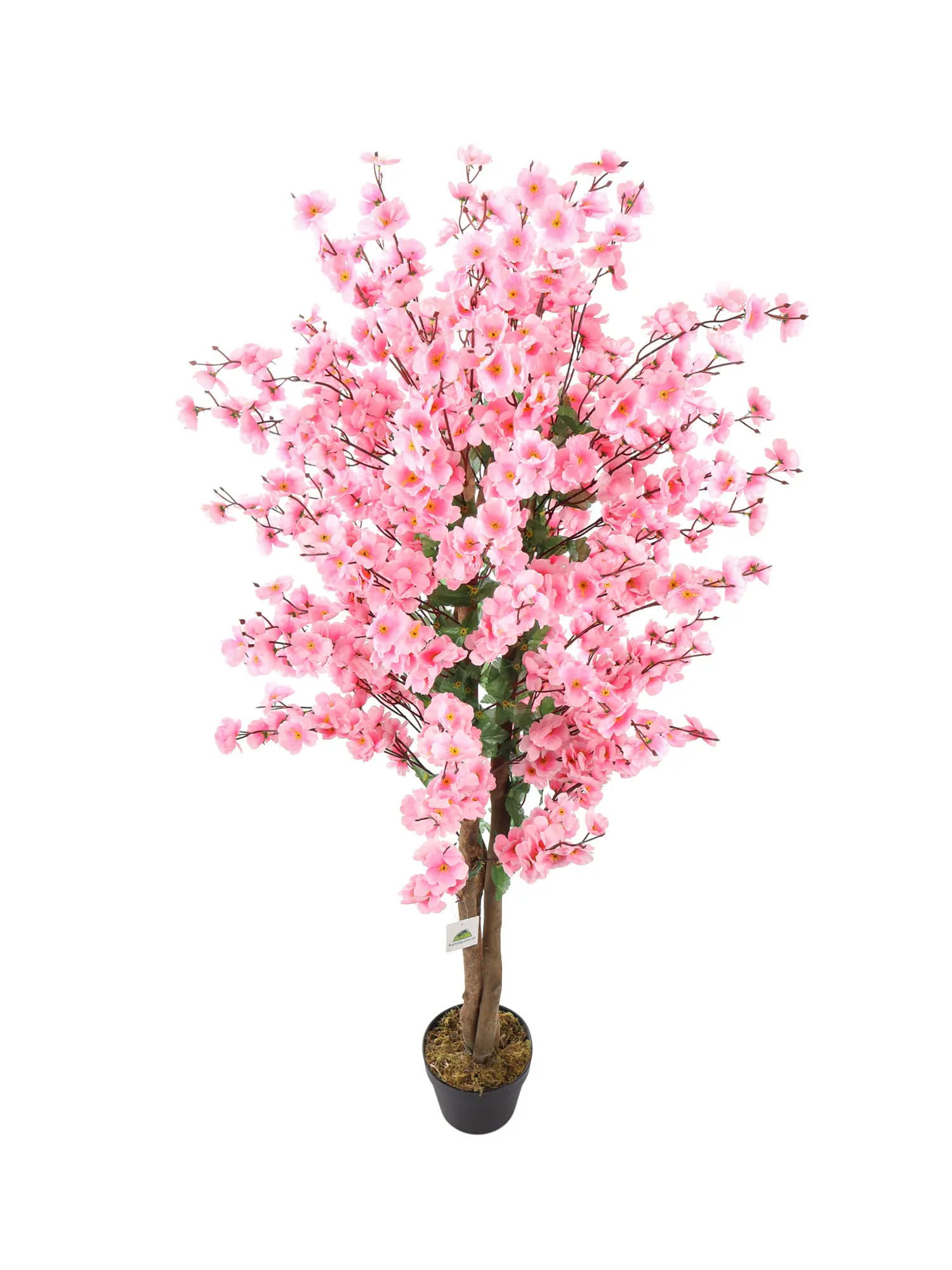 Roze kersenbloesem kunstboom van 150cm met natuurlijke details.