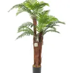 Kunst Kokospalm Bermuda 120cm, realistische kunstpalm met drie kokosstammen.