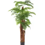 Kunst Kokospalm Bermuda 180cm met 5 dikke kokosstammen en 33 buigbare palmbladeren.