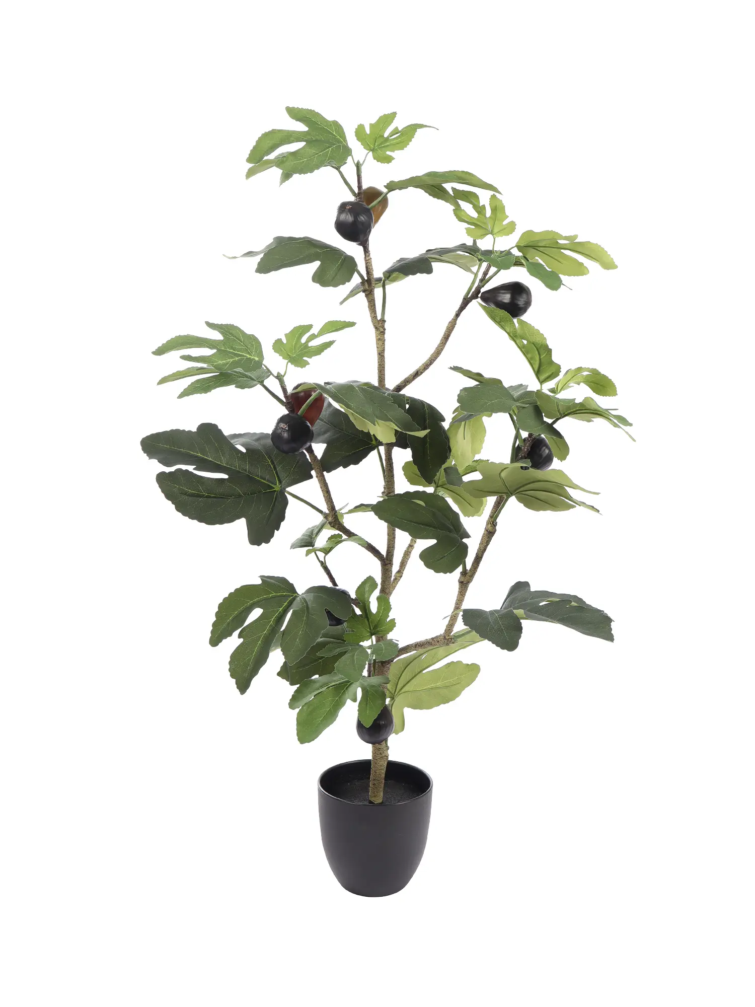 Nepvijgenboom 90 cm – groene kunstplant met natuurgetrouwe vijgen en takken.