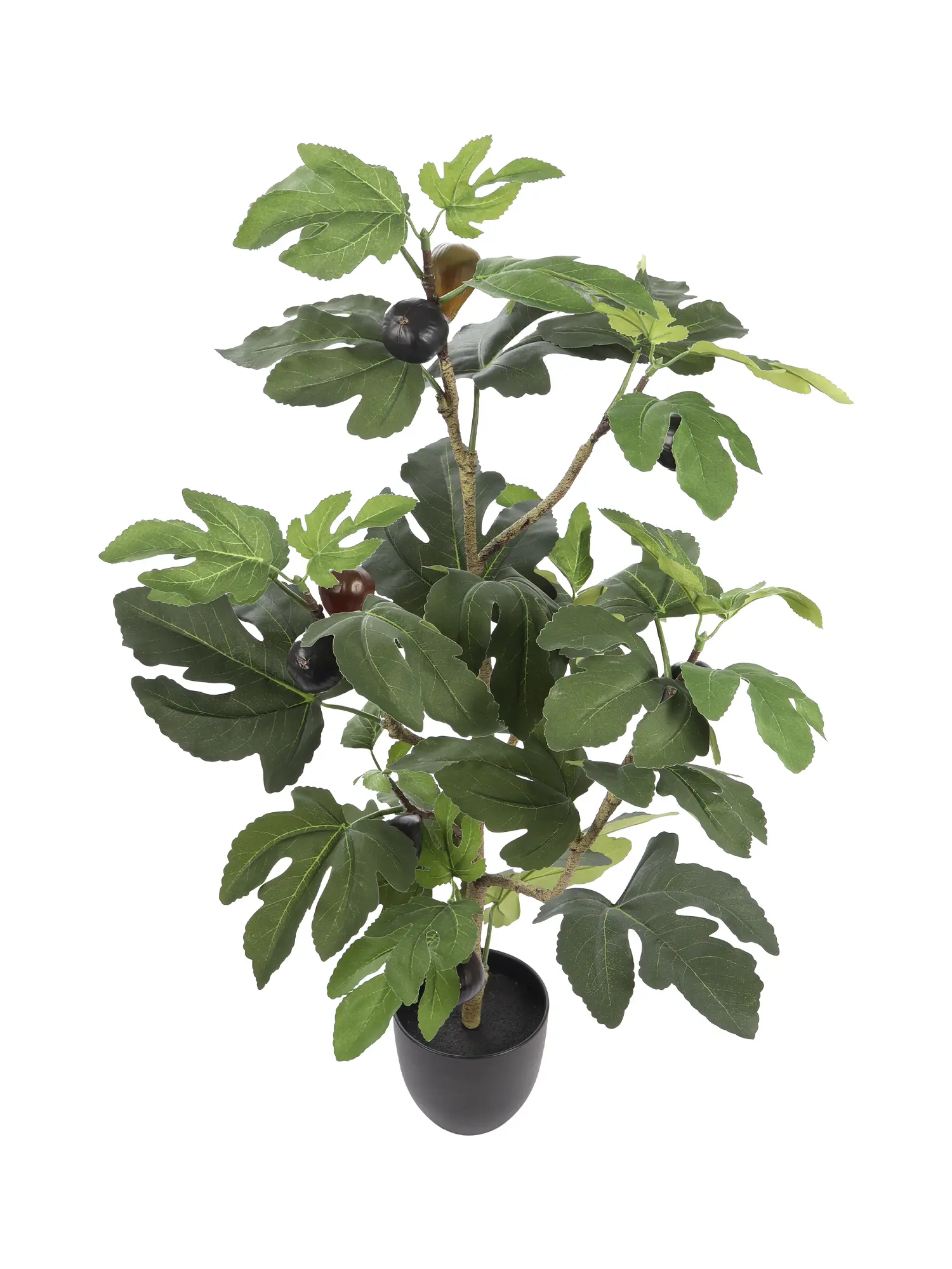 Kunstboom met vijgen, 90cm hoog, natuurgetrouwe bladeren en vruchten.